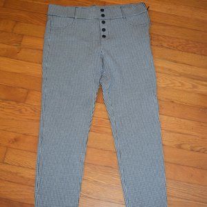 Zara Black & White Plaid High-Waisted Leggings